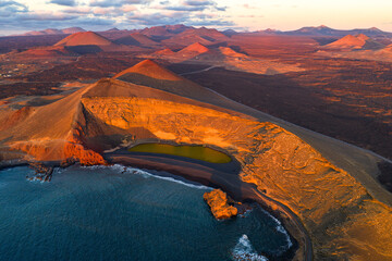 Sierkussen Canarische Eilanden El Golfo kustlandschap op Lanzarote  © Engel Drohnenpilot