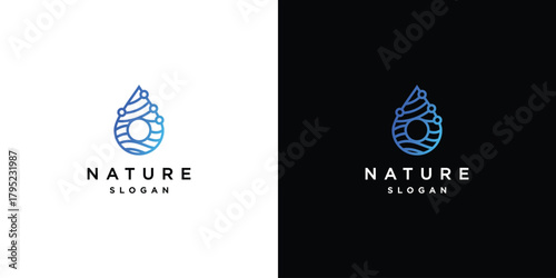 Water technology logo design template. Digital technology water logo design inspiration	