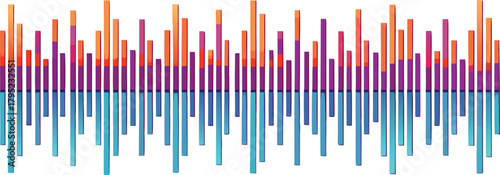 Vibrant sound wave or data visualization on a white background