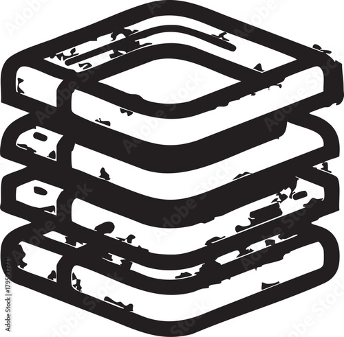 Layered vector graphic: stacked abstract shapes illustration eps silhouette