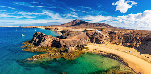 Sierkussen Canarische Eilanden Playa de Papagayo strand Lanzarote  © Engel Drohnenpilot