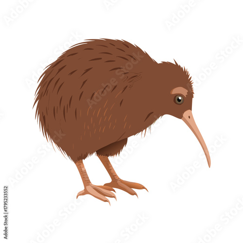 A funny yellow cartoon baby chicken or chick with a cute beak and feather is an isolated vector illustration of an Easter farm poultry animal