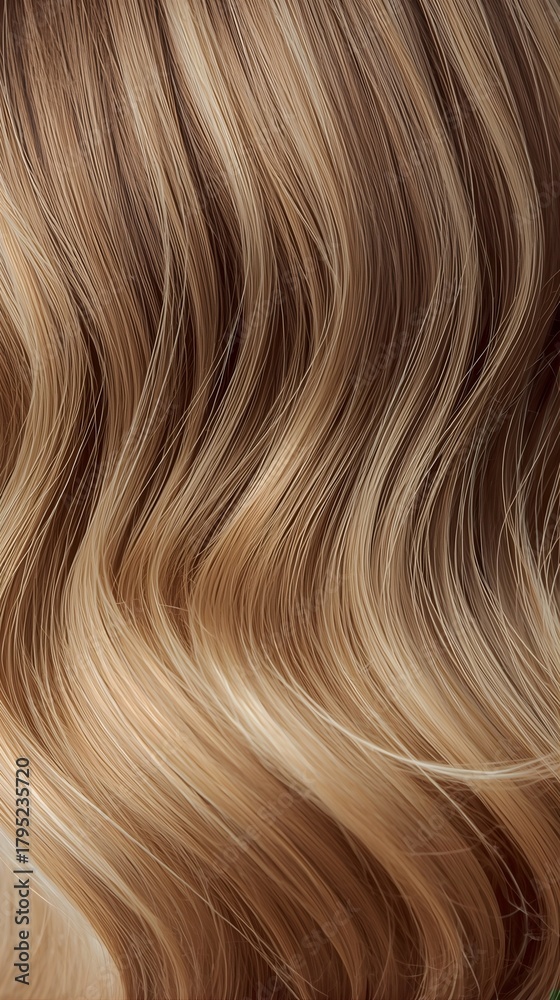 Naklejka premium Thick curly blonde hair. The elegant composition symbolizes beauty, hair health, and professional salon care — ideal for use in advertising, packaging design, and promotional materials. 