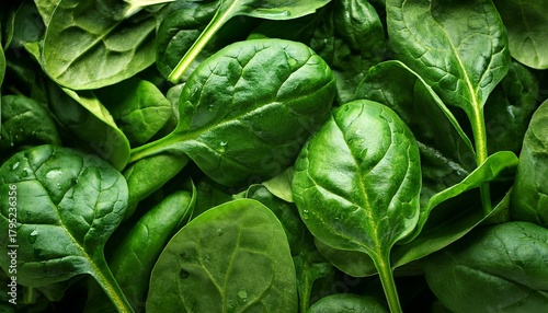 fresh spinach leaves vibrant green close up food background