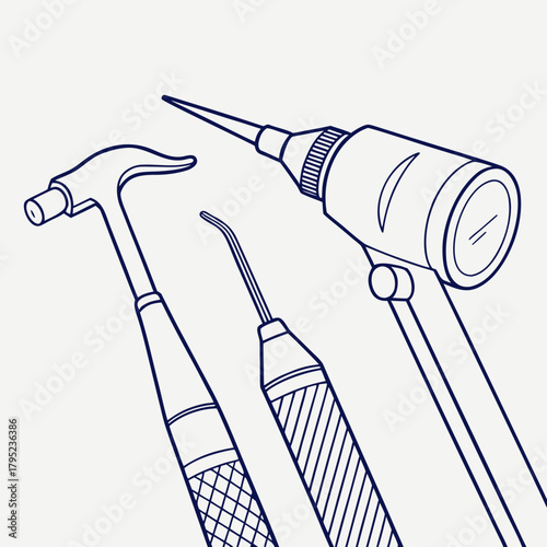 Dental instruments, including mirror and probe