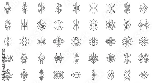 Abstract Geometric Pattern Vector  Monochrome Black and White Decorative Background, Modern Minimalist Illustration for Graphic Design