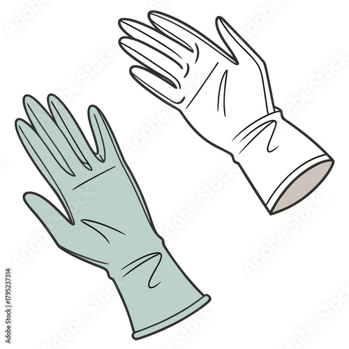 Illustration of medical gloves