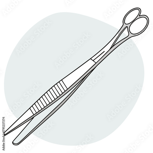 Illustration of surgical clamp for medical use