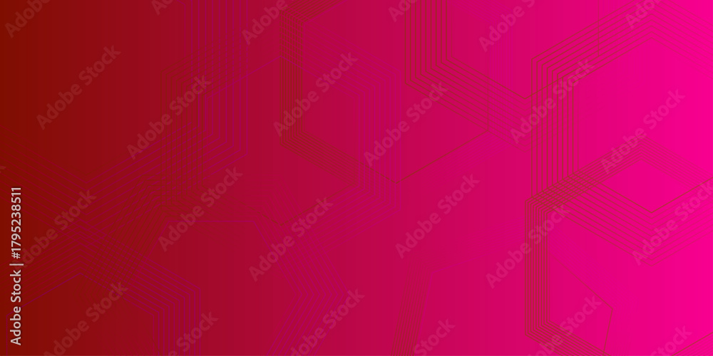 Fototapeta premium Luxury red and gold abstract background. Abstract background with hexagonal geometry as the main figure. Tech business gradient background banner presentation art design hexagonal elements .