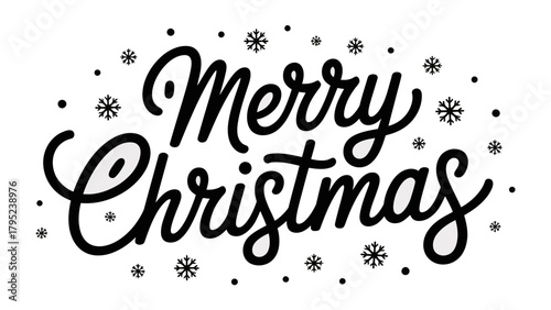 Christmas Cheer Typography: A festive black-and-white typographic design that embodies the spirit of the holiday season, complete with delicate snowflake accents.