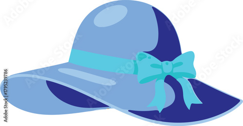 womens hat- ladies hat- fashion hat- classic hat -Classic Women’s Blue Hat Vector Illustration Fashion Accessory