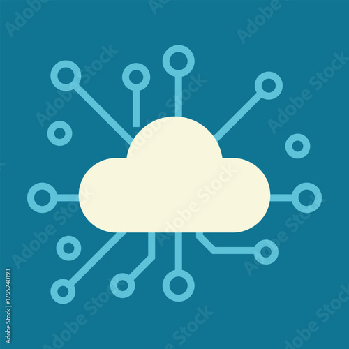 Cloud computing network icon – digital data connection