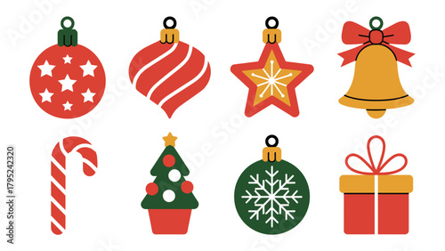 Holiday Ornaments Collection: Festive collection of Christmas ornaments, each one a unique emblem of the holiday season, radiating warmth and merriment.
