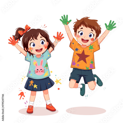 Cute children smiling, boy girl vector set. Illustration girl and boy , happy kids, child happiness