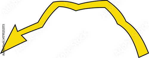 Thick, vivid yellow 3D arrow pointing downward—perfect for scroll, download, or call-to-action cues in scalable vector format. Ideal for highlighting important content below.