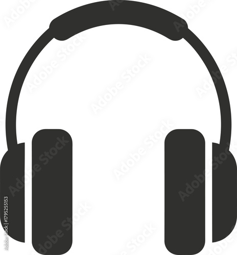 Headphones vector illustration for music listening and audio equipment eps silhouette
