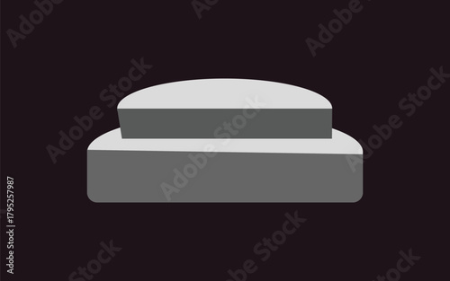 hockey stick and puck, A simple dark gray two tiered podium or stage on a black background for awards or presentations