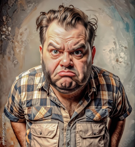A grumpy man