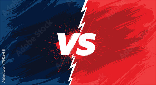 Illustration of a dynamic versus background featuring a striking contrast between blue and red, symbolizing competition and rivalry with a modern, abstract design
