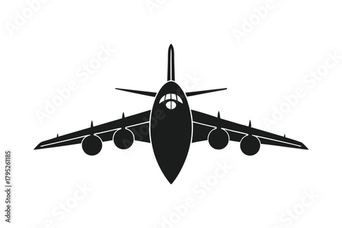 Fighters plane silhouette vector illustration on white background