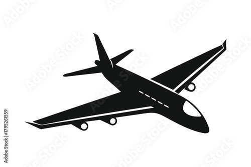 Passenger jet plane icon for air travel and global transportation, modern vector illustration for logistics and flight concepts