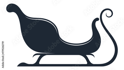 Elegant sleigh silhouette isolated on white background, Vector