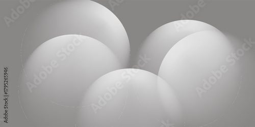 Gray balloons of a round geometric shape