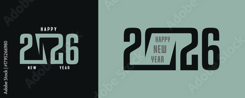 2026 New Year logo design template, stylish typography, collection of 2026 Happy New Year, 2026 number design, vector illustration for greeting card, poster, calendar, invitation, banner