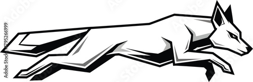 Vector illustration of a running fox logo design animal mascot art eps silhouette