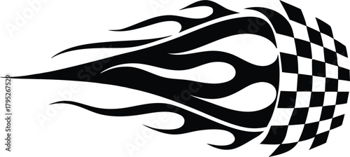 racing flame  silhouette vector icon