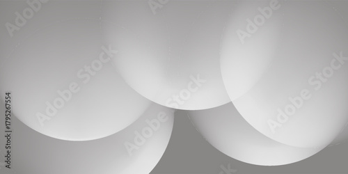Gray balloons of a round geometric shape