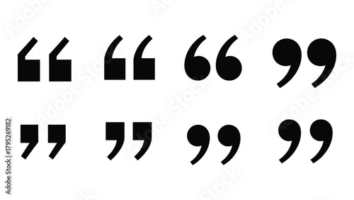 Double quotation marks collection isolated on white background, Vector