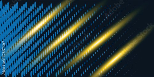 Blue glowing lines with glitter light effect on dark background. High speed internet technology concept or fast wireless data transmission. modern internet network connection technology background