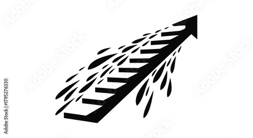 Abstract stairs ascending into a bright future, symbolizing progress and ambition.