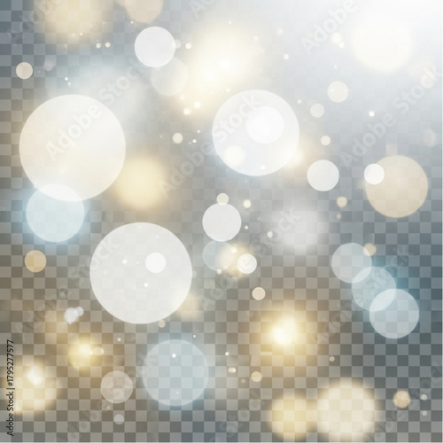 Elegant bokeh lights dance against a clean backdrop, each soft blur offering a sense of depth and a magical allure. The image captures the essence of refined elegance. vector illustration