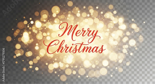 A shimmering display of Christmas greetings glows with festive radiance, ideal for holiday designs and cards. vector illustration