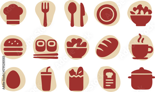 Charming culinary icons ready for your restaurant branding, catering service, or delightful food blog design with a modern touch