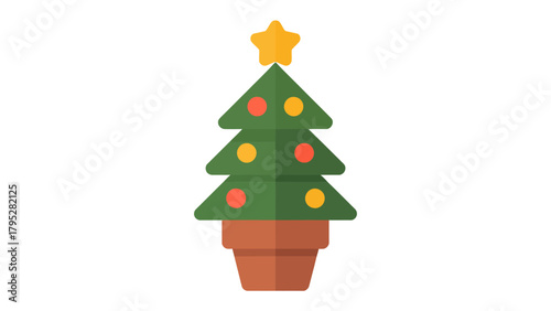 Festive Christmas tree:A cheerful Christmas tree is presented against an inviting backdrop. The scene evokes a feeling of togetherness and delight during the holiday.