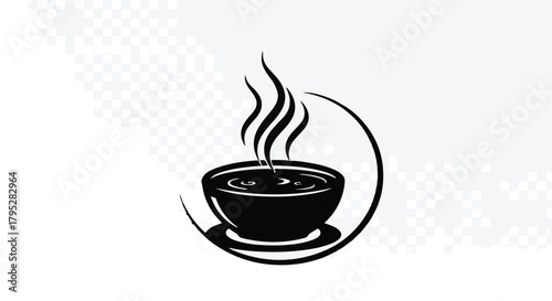 Steaming hot bowl of soup with rising steam, perfect for a cozy meal.