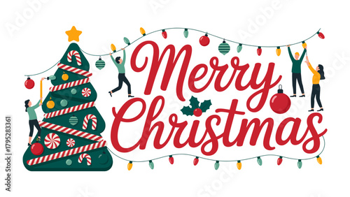 Merry Christmas Festive Illustration: A vibrant illustration showcasing the joyful spirit of Christmas.