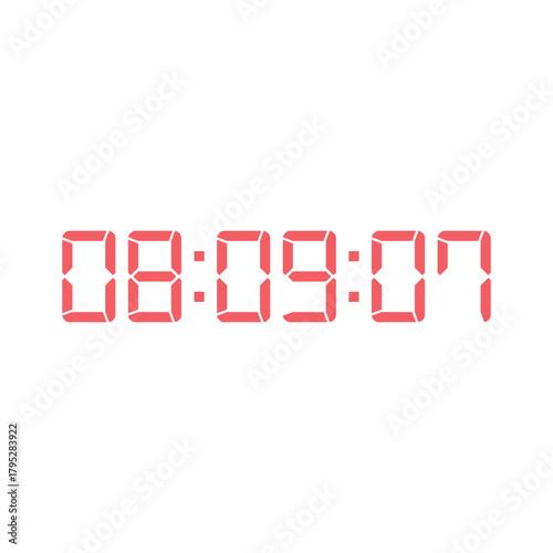 LED digital clock number for counter or calculator mockup design