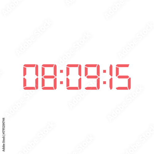 LED digital clock number for counter or calculator mockup design