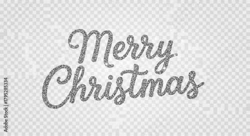 The glittering Merry Christmas script, conveys warmth and joy. Evoking the spirit of the holiday season, the design features festive lettering and a celebratory vibe. vector illustration