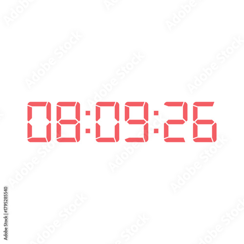 LED digital clock number for counter or calculator mockup design