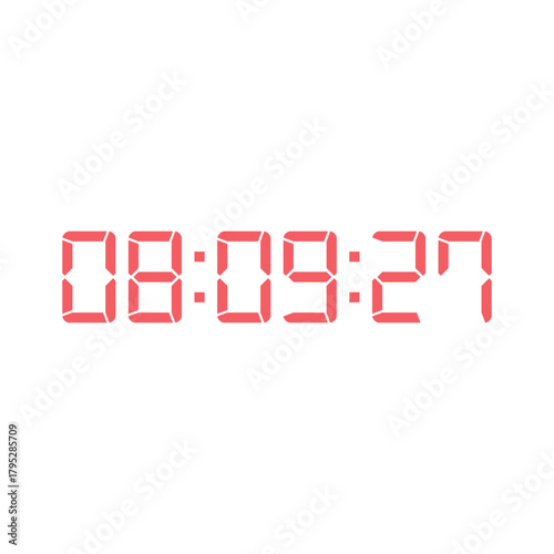 LED digital clock number for counter or calculator mockup design