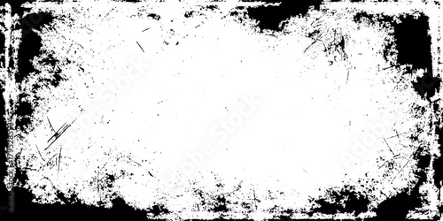 Gusty and dotted scratched overlay grunge Rough distressed grunge border with textured edges creating bold vintage artistic frame design.