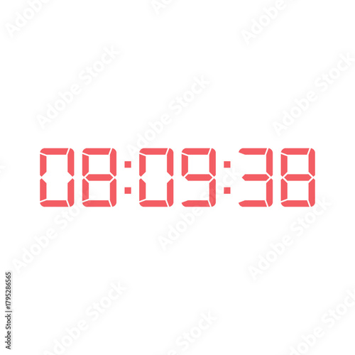 LED digital clock number for counter or calculator mockup design