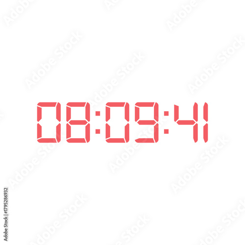 LED digital clock number for counter or calculator mockup design