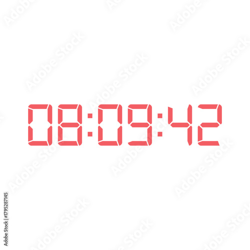 LED digital clock number for counter or calculator mockup design