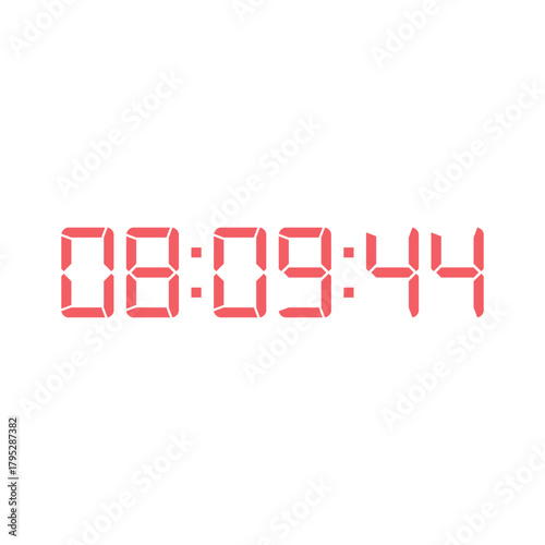 LED digital clock number for counter or calculator mockup design